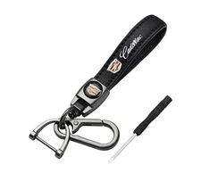 Genuine Leather Car Keychain Fit Cadillac  Car Key Chain Men Women