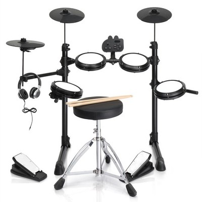 Digital E-Drum Set Elektronisches Schlagzeug Drumkit Rack Fussmaschine USB MIDI