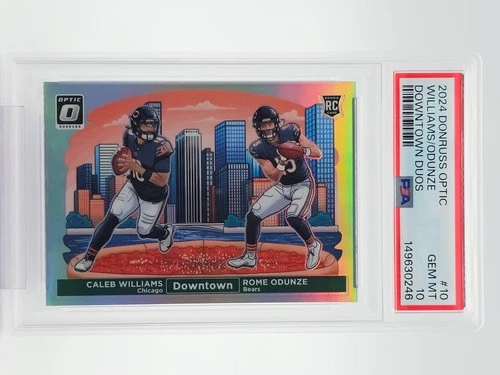 CALEB WILLIAMS ROME ODUNZE 2024 OPTIC DOWNTOWN DUOS PRIZM ROOKIE PSA 10 Q3403
