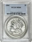 1904 MORGAN SILVER DOLLAR PCGS MS64 BRIGHT WHITE COIN