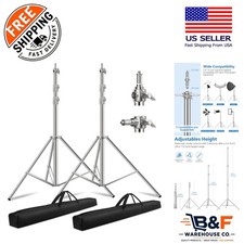 Adjustable 2 Pack 9.2ft Stainless Steel Light Stand Tripod for Strobe Lighting