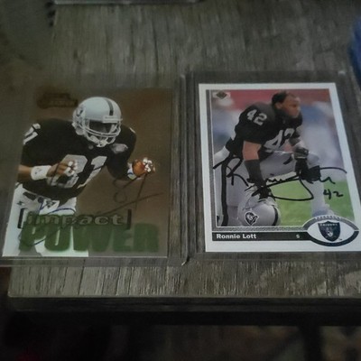 SkyBox Team NFL Autographed Tim Brown Ronnie Lott 1994 Raiders Cards