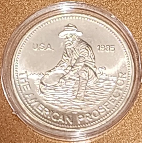 1985 Engelhard 1oz Silver American Prospector Round .999 Fine
