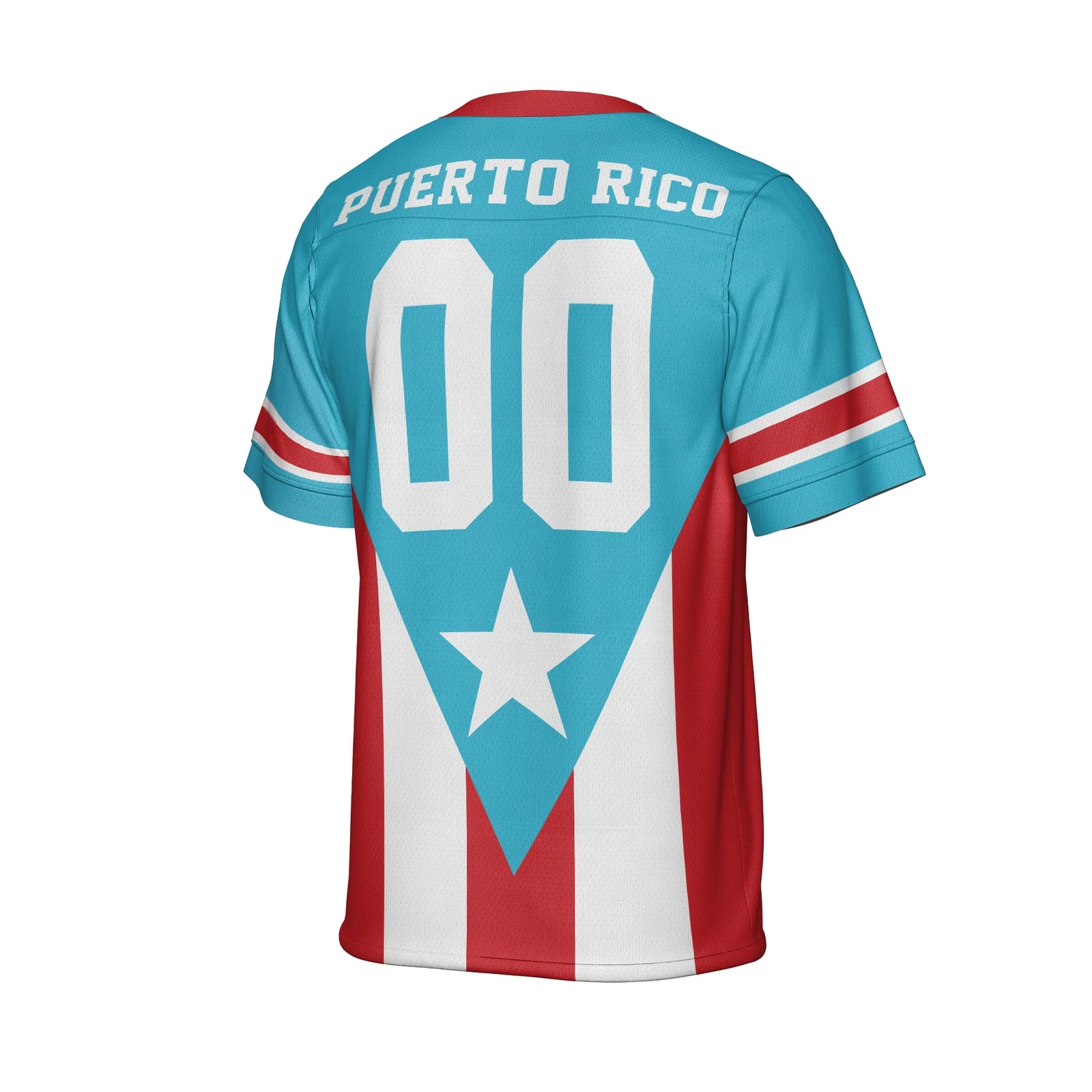 Personalized Puerto Rico Mesh Football Jersey Blue