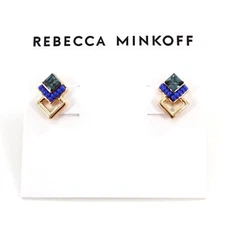 Rebecca Minkoff Gold Crystal Bead Stud Earrings $38 Tags #RM060