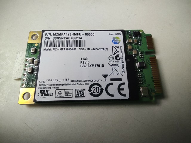 Samsung 128GB MZ-MPA1280 MZMPA128HMFU mSATA SSD Solid State Drive