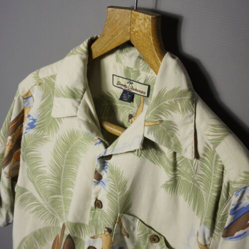 Tommy Bahama - S - Woven Silk Hawaiian Shirt Surfers Palm Pattern Beach - Picture 1 of 22