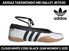 New adidas Taekwondo Mei Ballet JR7030 Cloud White Core Black Gum Women's Size