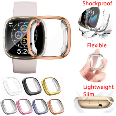 Bildschirmschutz Bumper Silikon TPU SchutzHülle Für Fitbit Versa 3 Fitbit Sense