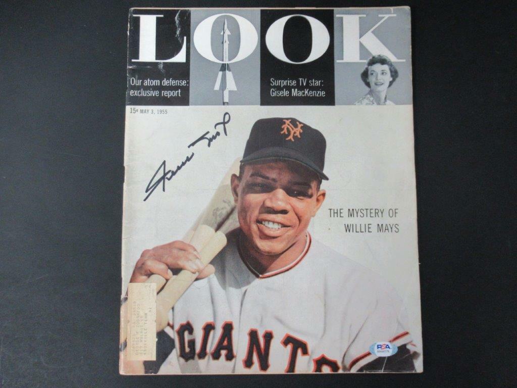 Willie Mays Signed 5-3-55 Look Magazine Autograph Auto PSA/DNA AH44176