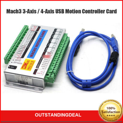 Mach3 Motion Card 3-Axis/4-Axis USB Motion Controller 2MHz CNC Breakout Board SZ