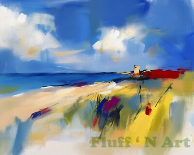 Seaside Landscape Lighthouse Abstract AI Print 8x10 100% Cotton Paper B19