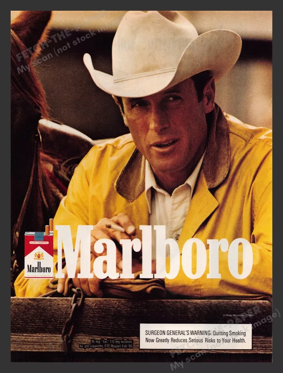 Marlboro Cigarettes Cowboy Leaning on Fence 1980s Print Advertisement Ad  1988 | eBay