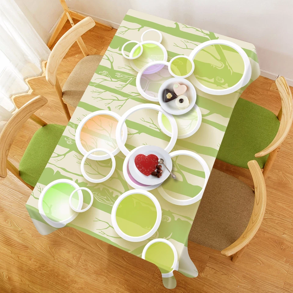 3D Circle 64 Tablecloth Table Cover Cloth Birthday Party AJ WALLPAPER UK Lemon - Image 2 of 4