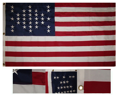 4X6 FT Embroidered Union Civil War Ft Sumter CSA 600D 2ply Nylon Flag 6'x4'