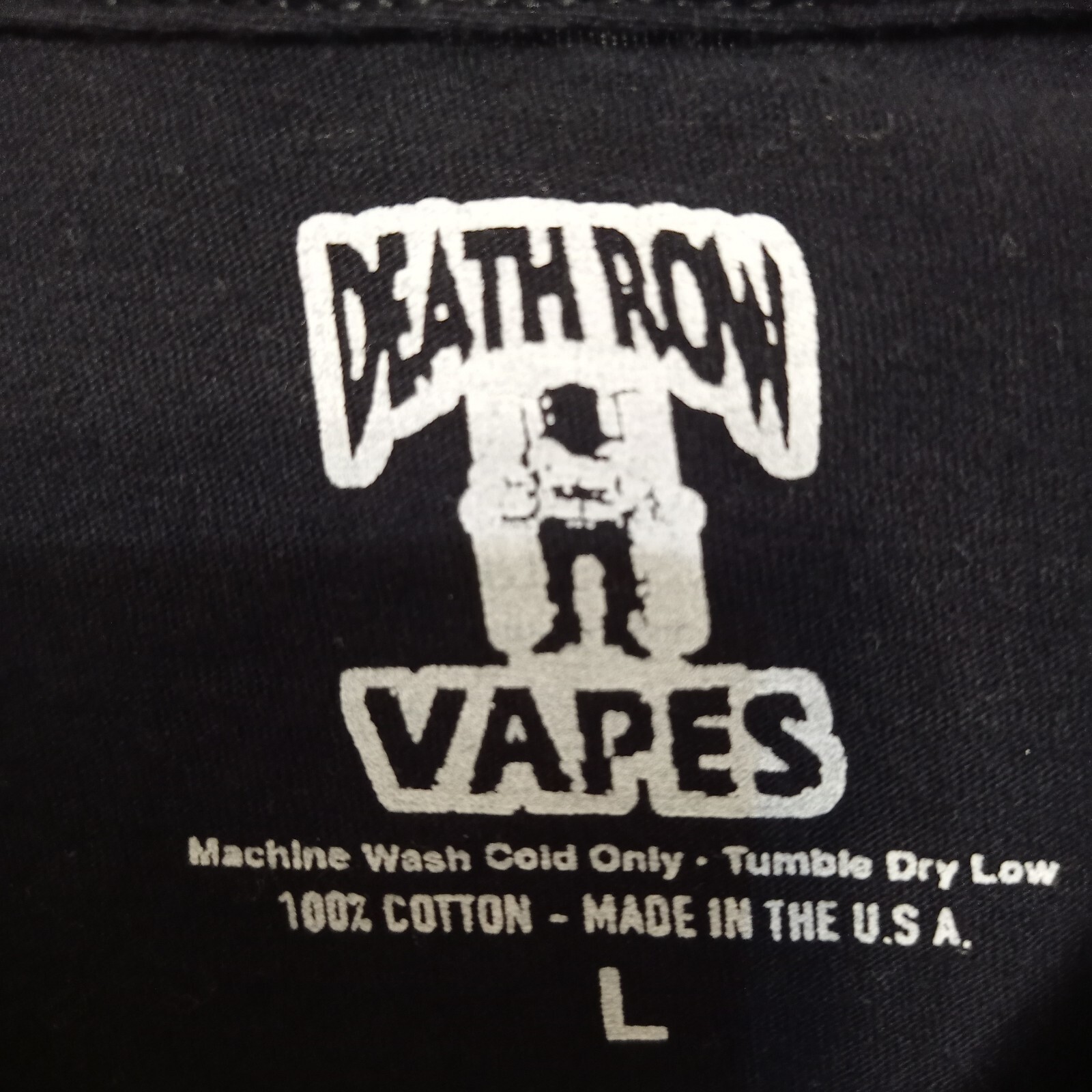 FILA Camicia Snoop Dogg Death Row Vapes da uomo taglia L nera maglietta manica corta rap hip hop