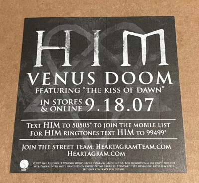 HIM - Venus Doom RARE promo sticker + flyer '07 | eBay