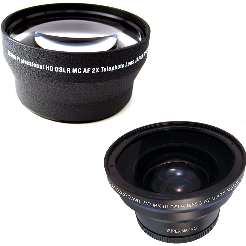 2X Telephoto 0.45X Wide angle Lens Kit + 3 Filters For Sony RX100 II