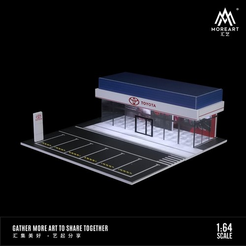 Diorama 1:64 Car Garage Model LED City Car Showroom Scene Display Building Model - Picture 78 of 102