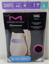 Maidenform Flexees Women's Lace Shaping Thong Size Small Black NEW