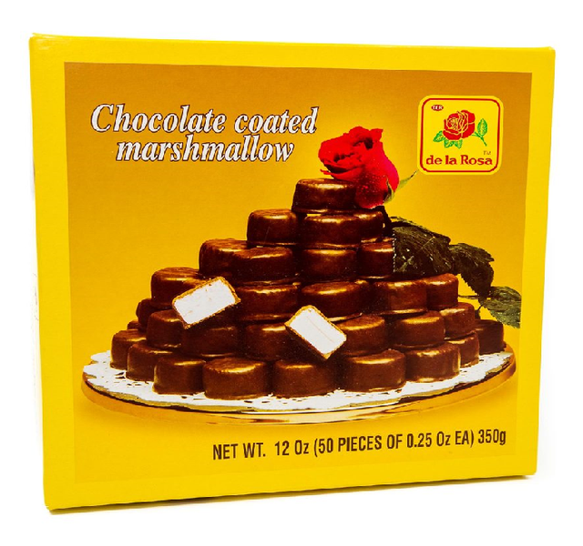 DE LA ROSA Malvavisco Cubierto con Chocolate 50 Piezas 350 gr. 2 PACK