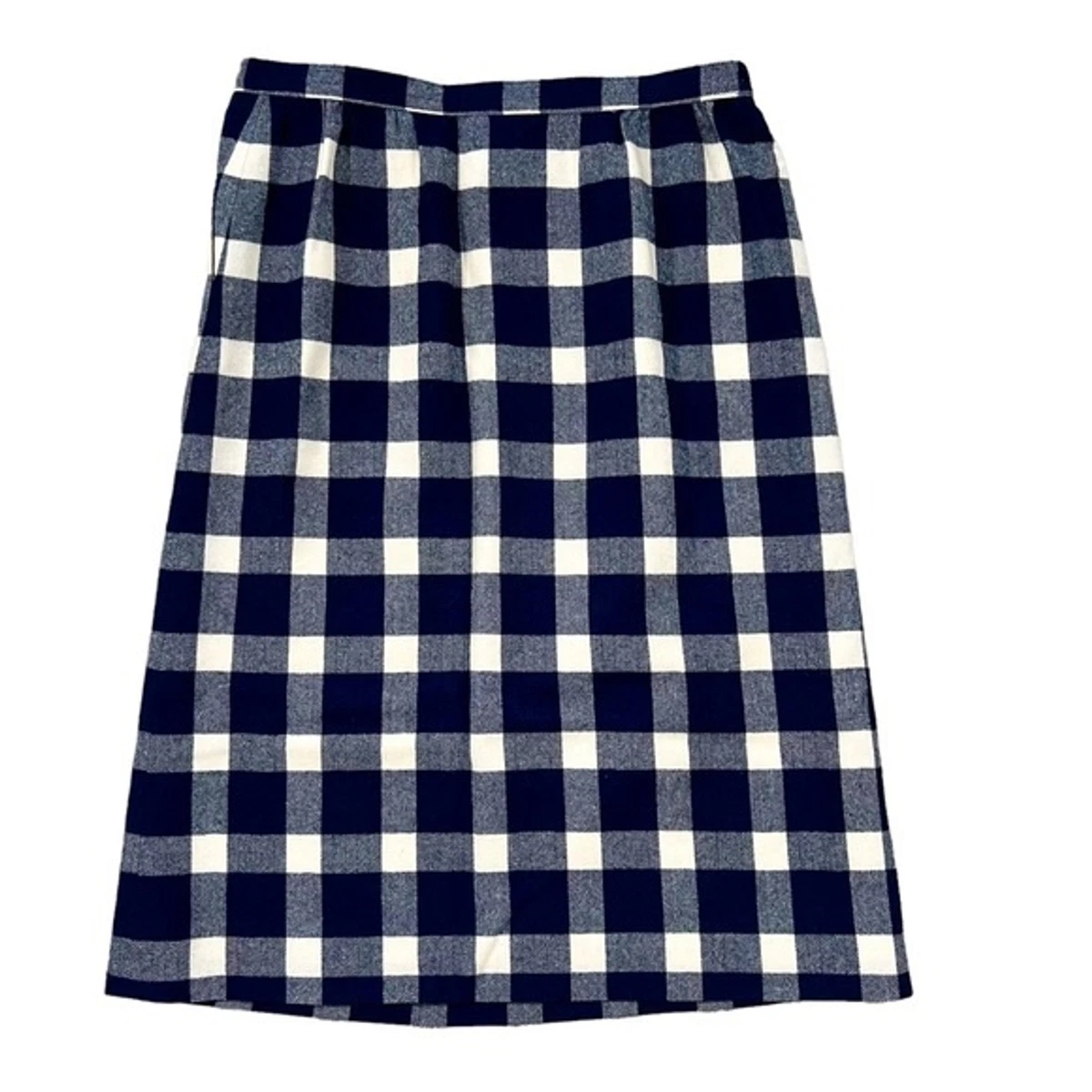 Blue buffalo plaid clearance skirt