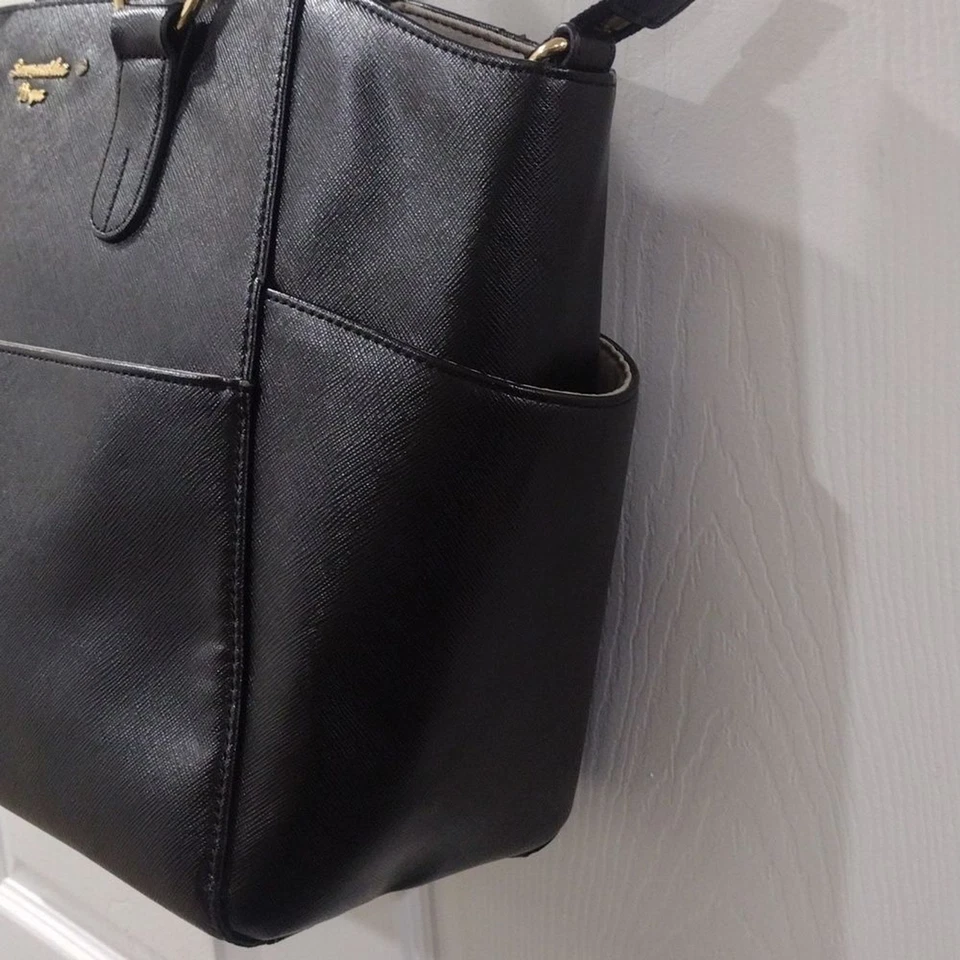 Samantha Vega Black Leather 2 ways Shoulder Bag Handbag - Good Condition - Image 3 of 4