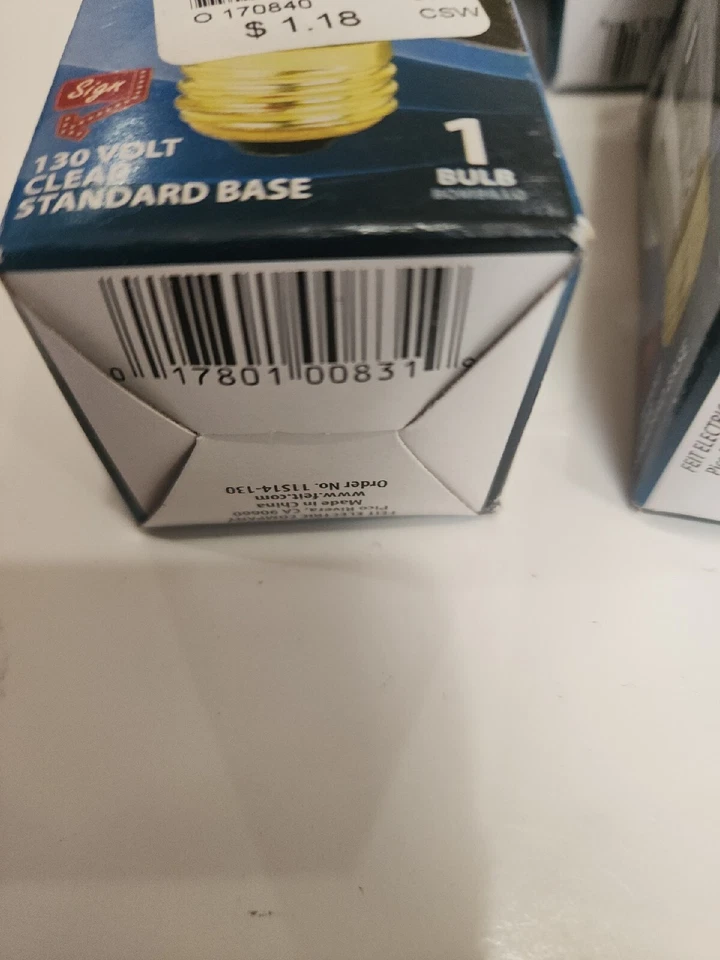 (4 Pack) Feit Electric 11W Sign Lamp Standard Base 130 Volt Clear - Image 2 of 2