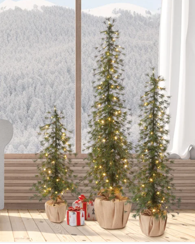 Holiday Alpine Trees with LED lights - Set of 3 - Picture 5 of 7