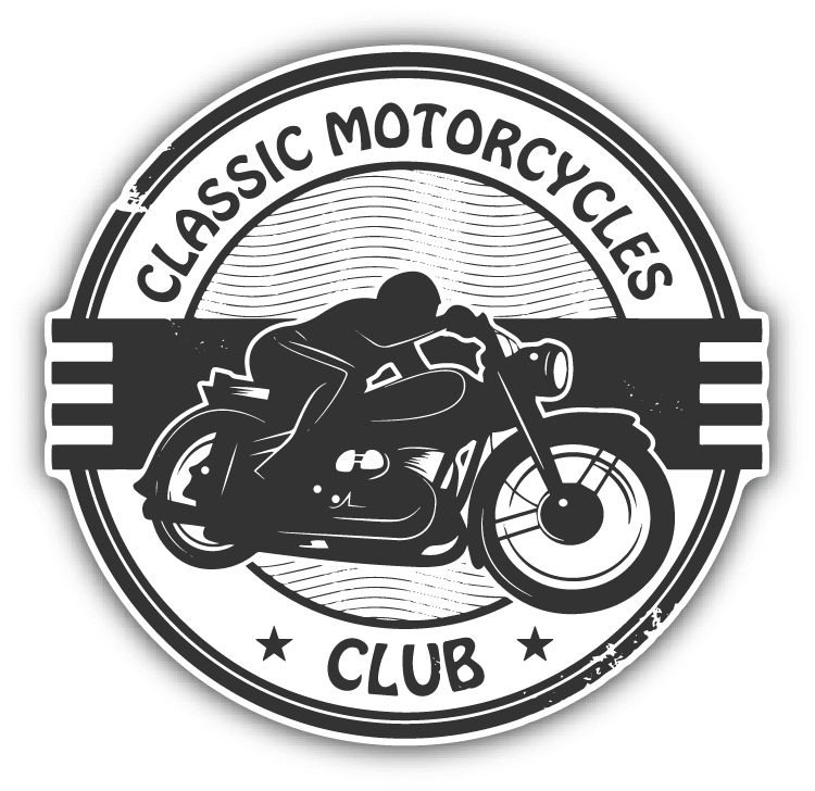 Classic Motorcycle Club Grunge Rubber Stamp Car Bumper Sticker Decal 5 ...