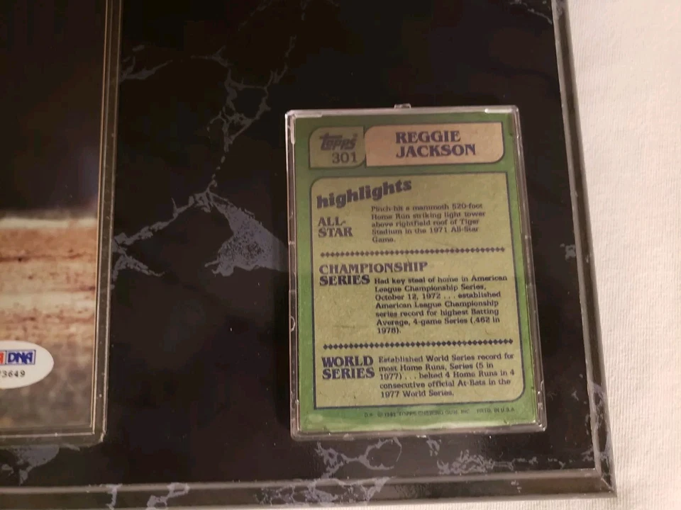 Reggie Jackson " Mr October" Signed Autograph /psa Certified On Plaque - Image 3 of 4