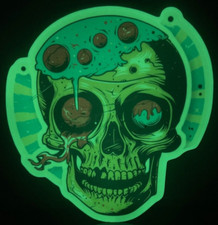 Psychedelic Skull Sticker Skeleton Sci-Fi Glow in the Dark Vinyl Horror Fantasy