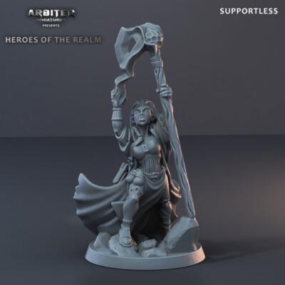 AKS3 - Mage female -01  - DnD Tabletop Pathfinder Heroquest Miniature 28mm