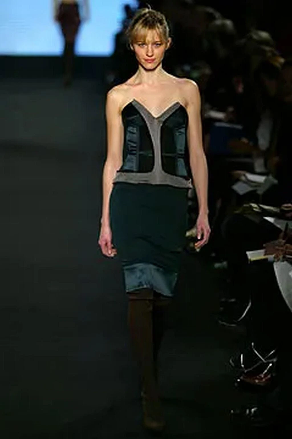Stella McCartney — STELLA MCCARTNEY Vintage Green Strapless Corset Bustier Dress 38 0 2  F/W 03