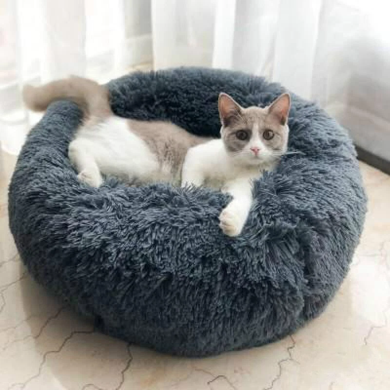 Pet Bed Extra Soft Dog Bed Kennel Round Donut Cat Winter Warm Sleep