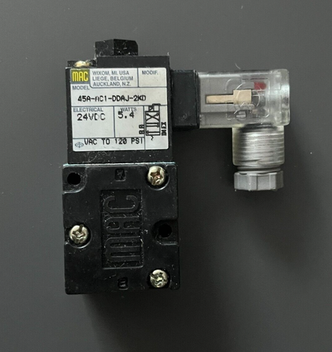 Électrovanne MAC Valves 45A-AC1-DDUJ-1JM - 24VDC, 6W, Pour Systèmes Pneumatiques Industriels