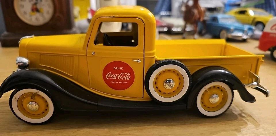 Solido Coca Cola 1936 Ford Delivery Truck Yellow Diecast Car Coke - Image 2 of 4