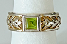 925 STERLING SILVER AND AQUAMARINE BAND RING SIZE 6