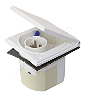 CEE Caravan Mount Built in Plug 230V 16A 3 Pole IP44 Waterproof
