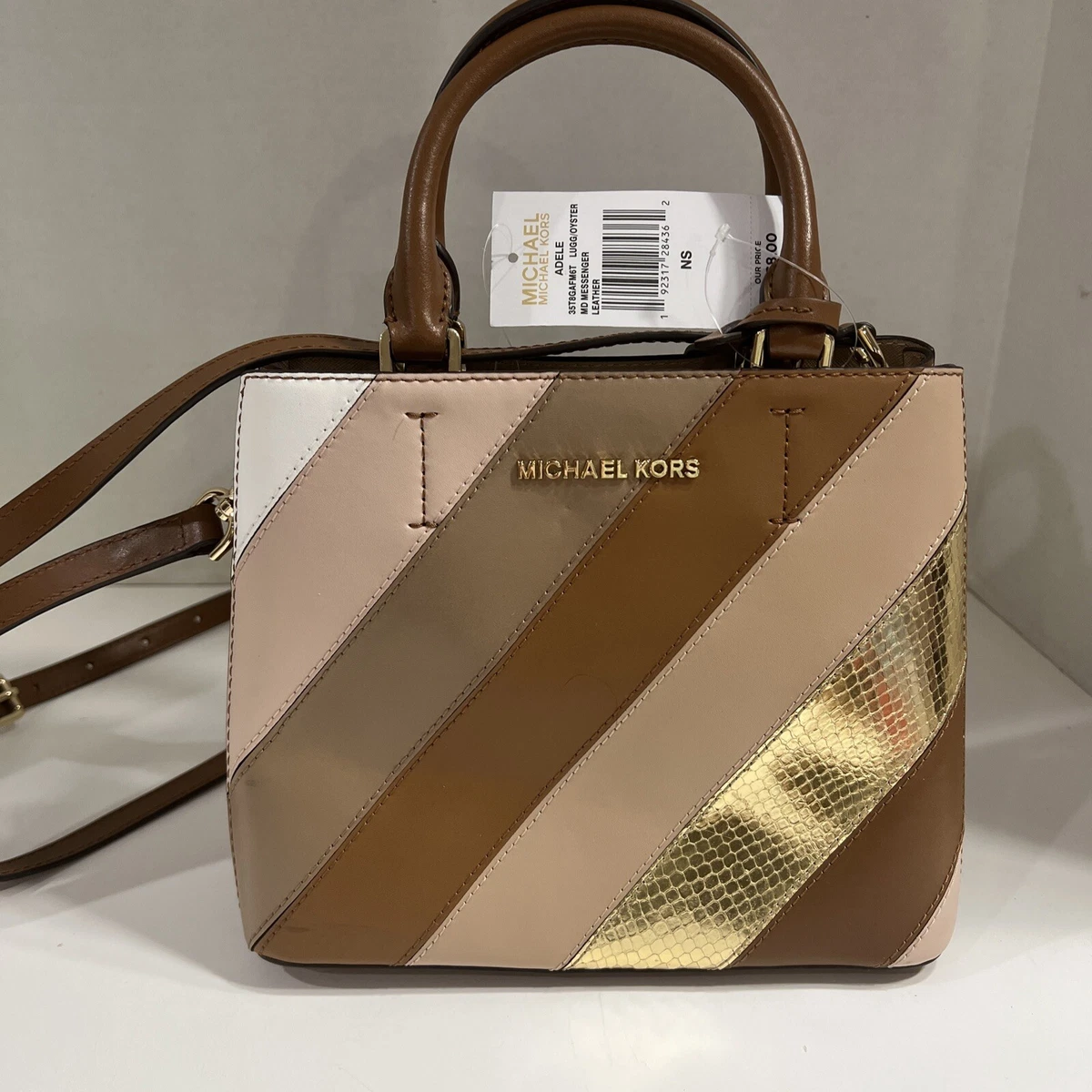 Michael kors adele md leather messenger bag handbag store