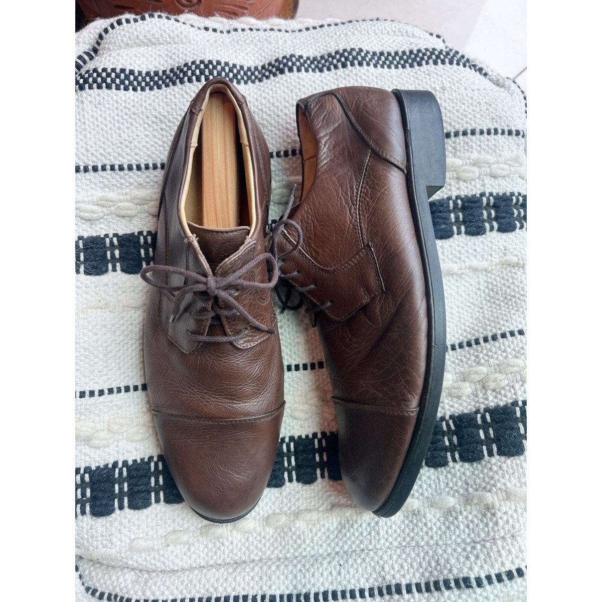 BELVEDERE Duke Soft Pebble Leather Oxfords Cap Toe Dress  display picture 1