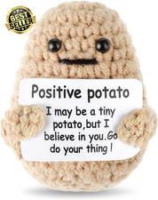 Mini Funny Positive Potato – 3-Inch Crochet Wool Knitted Doll, Cheer Up Gift, De