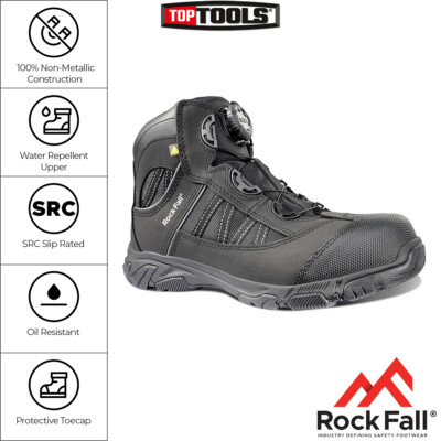 Rock Fall Safety Boot Ohm Electrical Hazard Boa Black UK Size