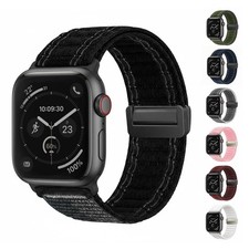 Cinturino Smartwatch per Apple Watch Series 5 40mm 44mm Nylon Cinturino di Ricambio Magnete