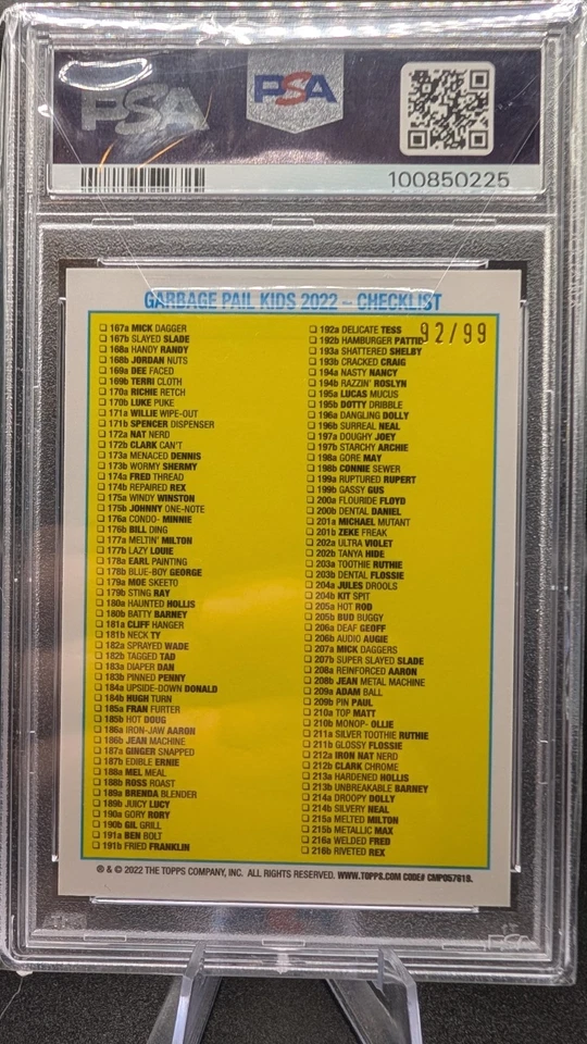 2022 GPK Chrome Series 5 KIT SPIT #204b Black Wave Refractor /99 PSA 10 GEM MT - Image 2 of 2