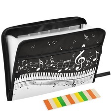 Music Note 13 Pockets Expanding File Folder with Sticky Labels Accordion File...
