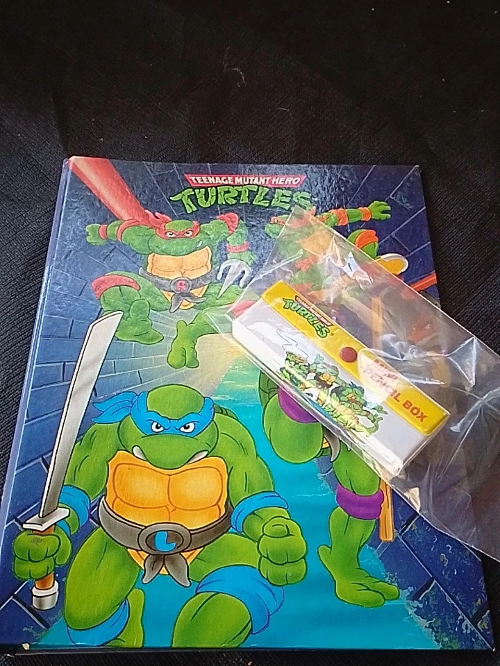 Classeur TORTUES NINJA -1990 -mini Pencil Box COLLECTOR Article Introuvable Lot - Photo 2/4