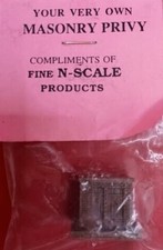 Fine N Scale Products N Scale Mason Privy: 2 Door Outhouse