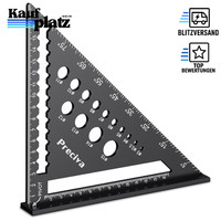 Winkelmesser Multifunktional Aluminium 45 90 Grad 18Cm Tischlerwinkel Schwarz