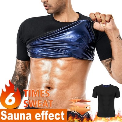 Men's Sauna Sweat Suit Body Shaper Compression Shirt Weight Loss Sweat Enhancer
